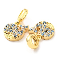 Pendentifs en laiton avec micro pavé de zircone cubique&nbsp;KK-M247-18G