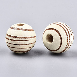 Bemalte Naturholzperlen&nbsp;X-WOOD-T021-54B-12