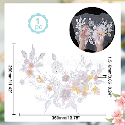 3D-Blumen-Organgza-Polyester-Stickerei-Ornament-Zubehör&nbsp;DIY-WH0297-20A