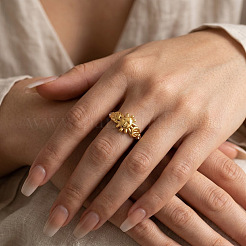 Offene Manschettenringe aus Edelstahl 304 mit Mikropavé-Fassung und Zirkonia für Damen&nbsp;EU8307