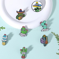 Spilla smaltata cactus 7 pz 7 stile&nbsp;JEWB-SZ0002-01
