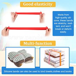 Ensembles de bandes de serviettes en silicone série rouge&nbsp;AJEW-WH0016-31B