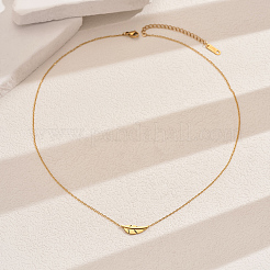 Collane con ciondolo a forma di piuma in acciaio inossidabile per donna&nbsp;SH3868