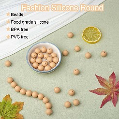 100 stücke silikonperlen runde gummiperle 15mm lose abstandsperlen für diy liefert schmuck schlüsselbund machen&nbsp;JX445A