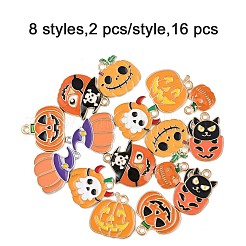 16pcs 8 Arten Halloween-Legierungs-Emaille-Anhänger&nbsp;ENAM-FP0003-05