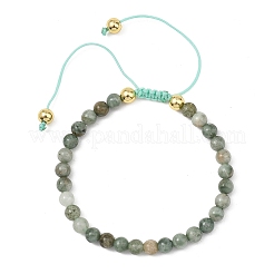 Bracelets ajustables en perles de jade naturel du Myanmar/jade birman pour femmes et hommes&nbsp;BJEW-JB13973