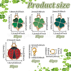 60 stücke 4 arten diy clover & marienkäfer legierung emaille anhänger dekorationen machen kits&nbsp;ENAM-GA0001-17