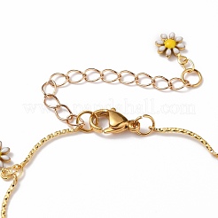 Bracciali in ottone smaltato con ciondoli a fiore&nbsp;BJEW-JB05783