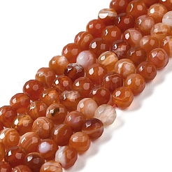 Chapelets de perles en agate à rayures naturelles/agates à bandes&nbsp;G-A246-8mm-03
