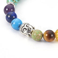 Bracelets extensibles synthétiques turquoise (teints)&nbsp;BJEW-JB03905-03