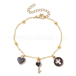 Bracelets à chaîne en laiton avec câble plat ovale&nbsp;BJEW-JB11602-02