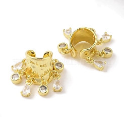 Orecchini da donna con polsino in ottone con micro pavé di zirconi trasparenti&nbsp;EJEW-I305-30G
