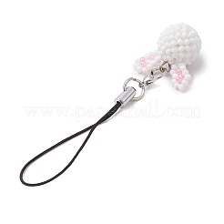 Hase Glasperlen Charms Handybänder&nbsp;HJEW-MZ00120