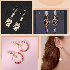 10 paio di ganci per orecchini in ottone con micro pavé di zirconi trasparenti&nbsp;ZIRC-SZ0005-19B