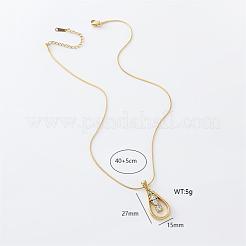 Collier avec pendentif en forme de larme en acier inoxydable et strass pour femme&nbsp;EC8769