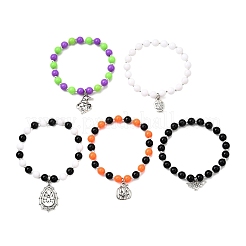 5 Stück 5 Farben Halloween-Charm-Armbänder aus Legierung&nbsp;BJEW-JB12055