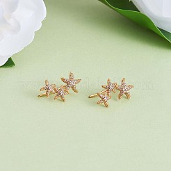925 orecchini pendenti a forma di stella in argento sterling con zirconi chiari da donna&nbsp;JE962A