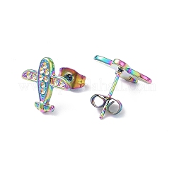 Accesorios para pendientes de botón planos de acero inoxidable 304 con revestimiento iónico (IP)&nbsp;EJEW-I285-14MC