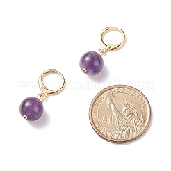Orecchini a cerchio pendenti con pietre preziose rotonde&nbsp;EJEW-JE04966