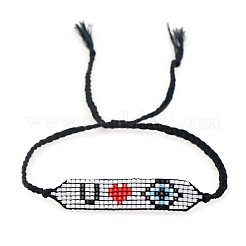 Pulsera de cuentas trenzadas con semillas de miyuki&nbsp;BJEW-P269-33