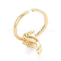 Anelli per polsini da donna in ottone con micro pavé di zirconi cubici&nbsp;KK-T071-60G