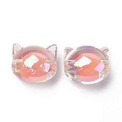 Placcatura uv perline acriliche iridescenti arcobaleno&nbsp;OACR-H015-05E