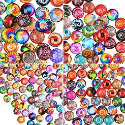 280pcs 4 Arten Glascabochons mit flacher Rückseite&nbsp;GGLA-SZ0001-32