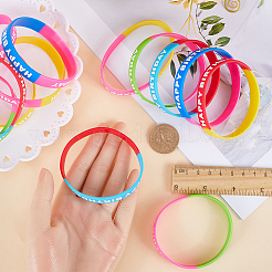 30 stücke 5 farben wort alles gute zum geburtstag silikon schnur armbänder set armband&nbsp;BJEW-GF0001-14B