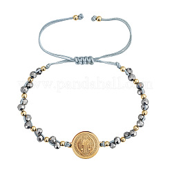 Verstellbare Armbänder aus geflochtenen Glas- und Messingperlen&nbsp;VF6330
