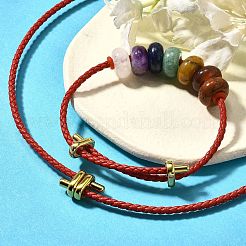 Rondell Chakra Natur Edelstein Perlen Armbänder & Halsketten Sets&nbsp;G-P561-01G-04