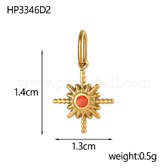 Pendentifs en acier inoxydable 304 avec zircone cubique&nbsp;STAS-OY007-74G