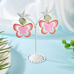 Pendientes colgantes de mariposa acrílica con impresión de latón&nbsp;EJEW-TA00671
