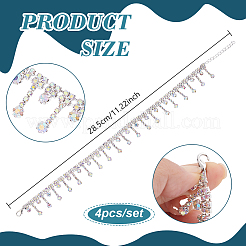 4 Stück Stiefelriemenkette aus Eisen mit Strassquaste&nbsp;HJEW-PH02568