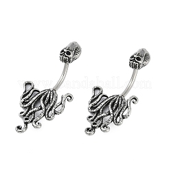 Oktopus Bauchnabelringe aus chirurgischem Edelstahl 316&nbsp;EJEW-G416-07AS