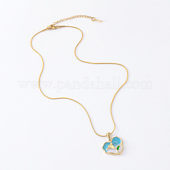 3 collier pendentif cœur en acier inoxydable émaillé pour femme&nbsp;GB9090