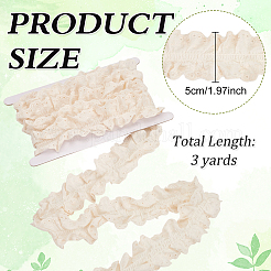 3 mètre de ruban de dentelle plissée brodé de fleurs en coton&nbsp;OCOR-MA0001-14A