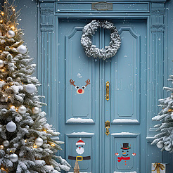 3 Sets Weihnachtsthema Filzstoff Cartoon Türaufkleber Sets&nbsp;DIY-DR0001-67