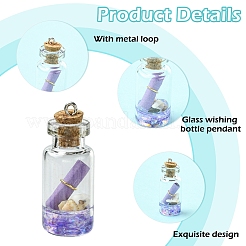 10 colgante decorativo de botella de deseos de vidrio.&nbsp;GLAA-YW0005-08