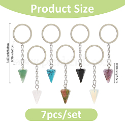 7 portachiavi con pietre preziose naturali e sintetiche&nbsp;KEYC-FH00069