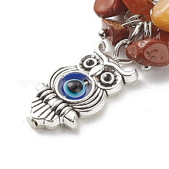 Porte-clés en perles de pierre gemme naturelle chakra&nbsp;KEYC-JKC00415-02