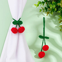 2 pieza de decoraciones colgantes de cereza de poliéster&nbsp;HJEW-MA0001-01