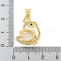 Ciondoli in ottone con placcatura a cremagliera con micro pavé di zirconi chiari&nbsp;ZIRC-L100-156G-01