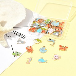 40 pendentif en alliage émaillé avec 10 styles d'animaux marins&nbsp;ENAM-FS0003-31