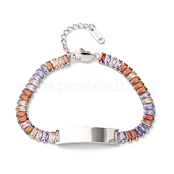 Bracelets à maillons en verre et acier inoxydable 304&nbsp;BJEW-G753-03P-03