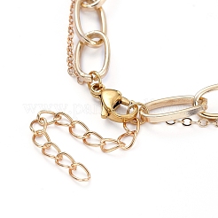 Collares con colgantes y cadenas de clip de acero inoxidable 304 en varios niveles.&nbsp;NJEW-JN02765-04