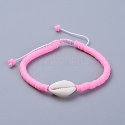 Bracciali intrecciati a mano in perle di argilla polimerica&nbsp;BJEW-JB04318