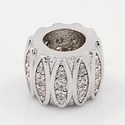 Messing Mikro ebnen Zirkonia European Beads&nbsp;ZIRC-K003-13P-NR