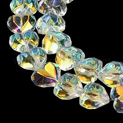 Chapelets de perles en verre transparent électrolytique&nbsp;X-EGLA-B012-AB01