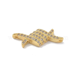 Gestellplattierung Messing klare Zirkonia Rhombus Verbindungsstück Charms&nbsp;KK-A234-069G