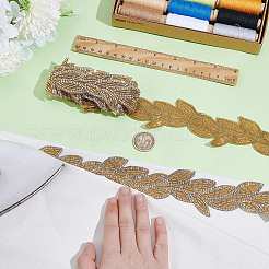 2 mètre de bordure en dentelle de polyester à motif de feuilles&nbsp;OCOR-GA0002-43B